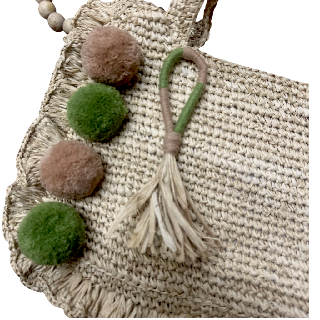 Asik-asik Sage & Rose nude Raffia Bag