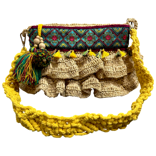 Bega Yellow Raffia Bag