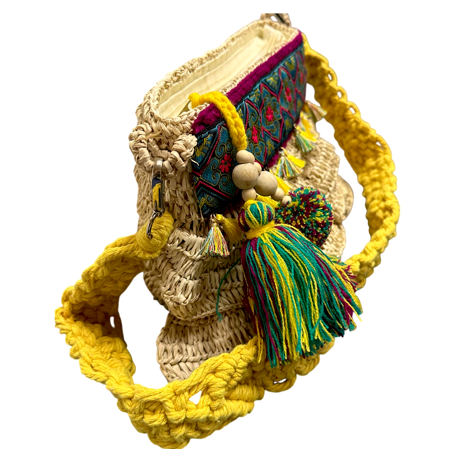 Bega Yellow Raffia Bag