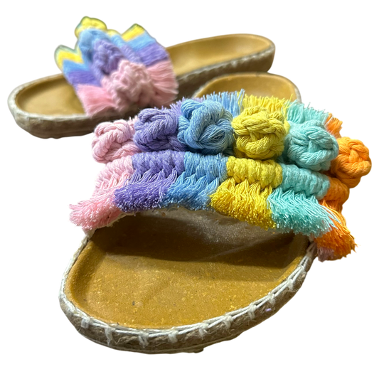 Phuket Birken Style Sandals – Pastel Rainbow Macramé Slides