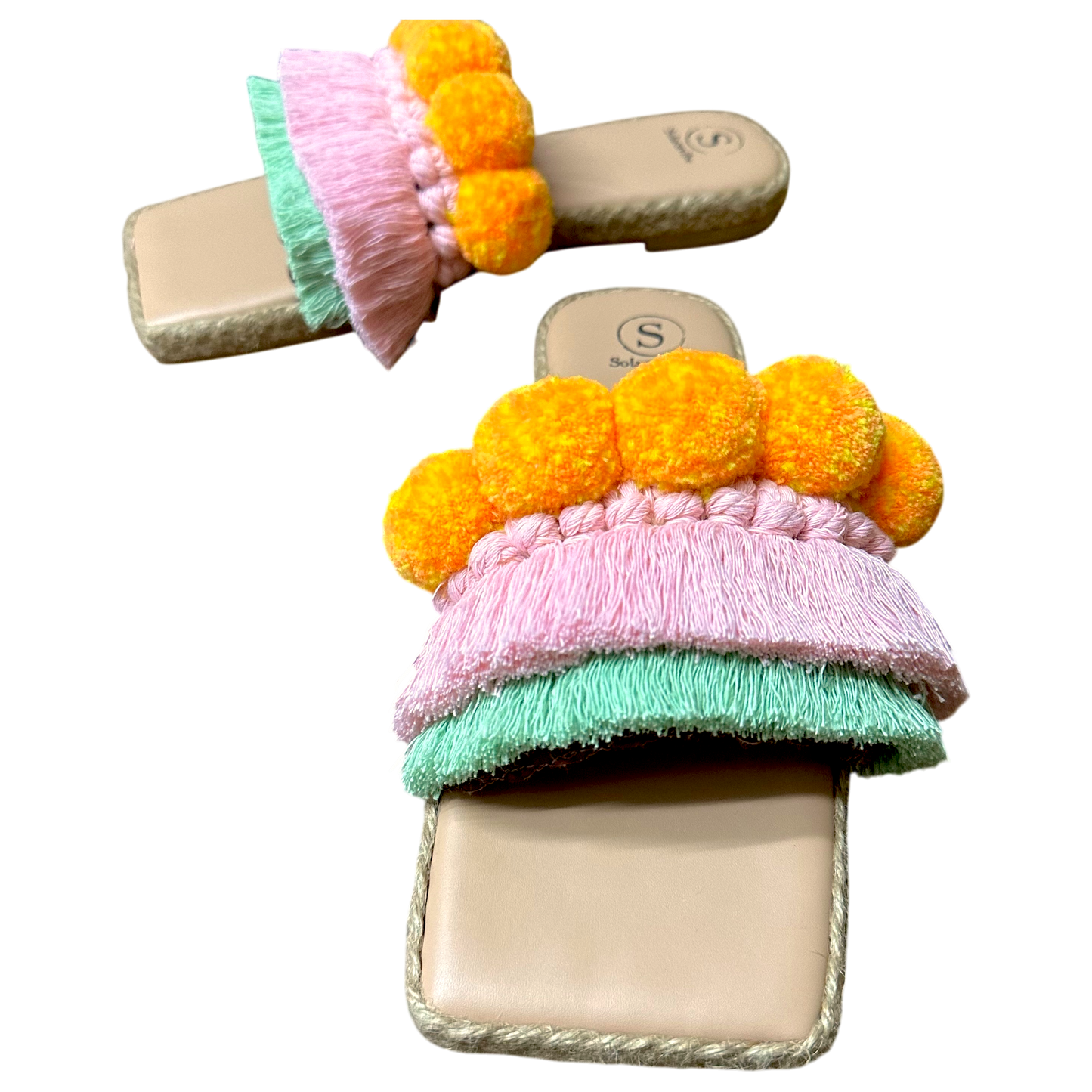 Santorini Vegan Leather Slides by Solacevibe