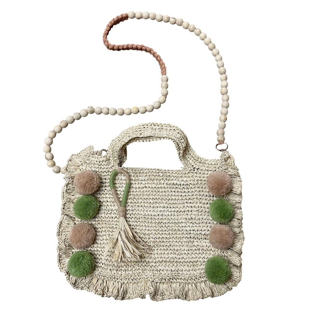Asik-asik Sage & Rose nude Raffia Bag