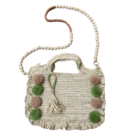 Asik-asik Sage & Rose nude Raffia Bag