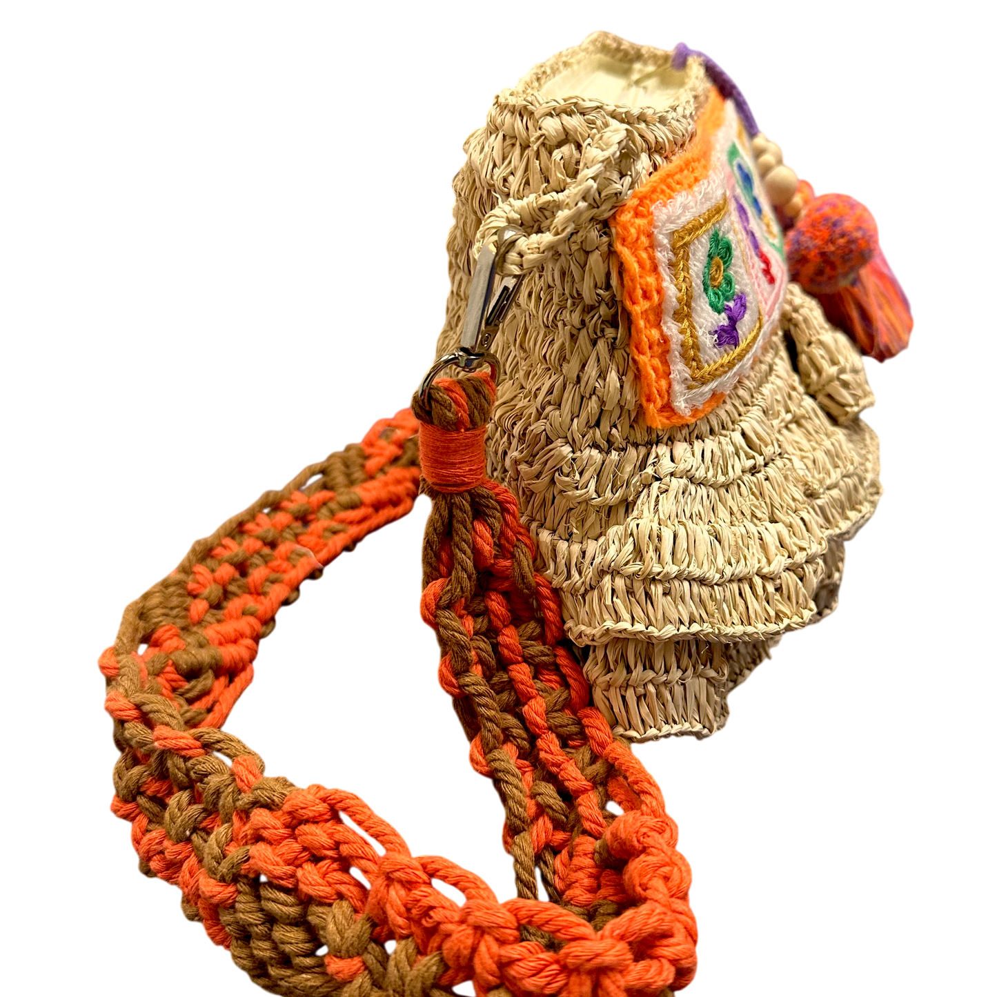 Bega Tangerine Raffia Bag