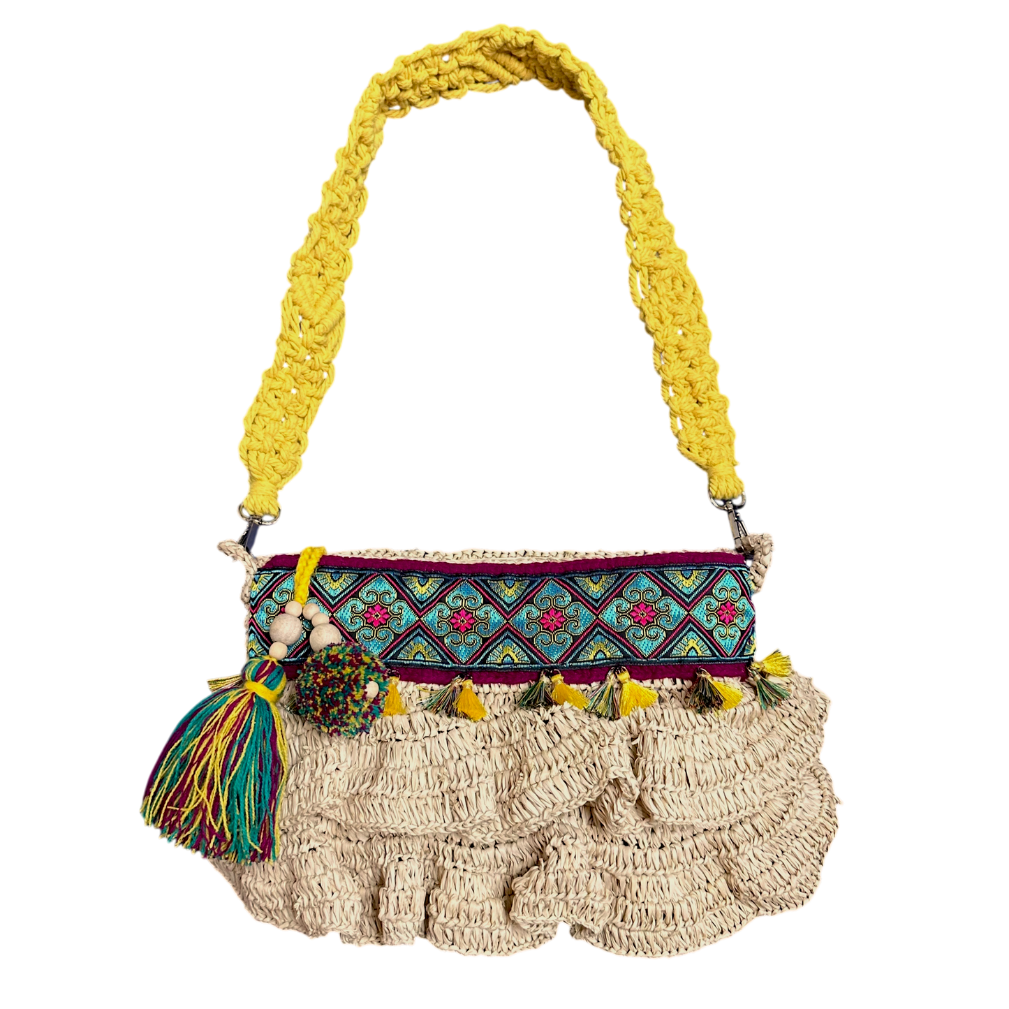 Bega Yellow Raffia Bag