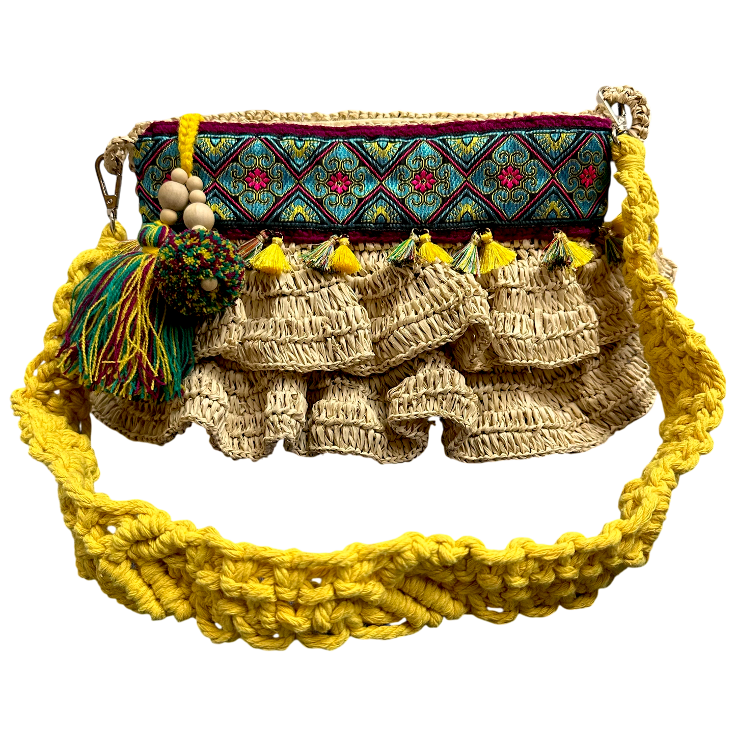 Bega Yellow Raffia Bag