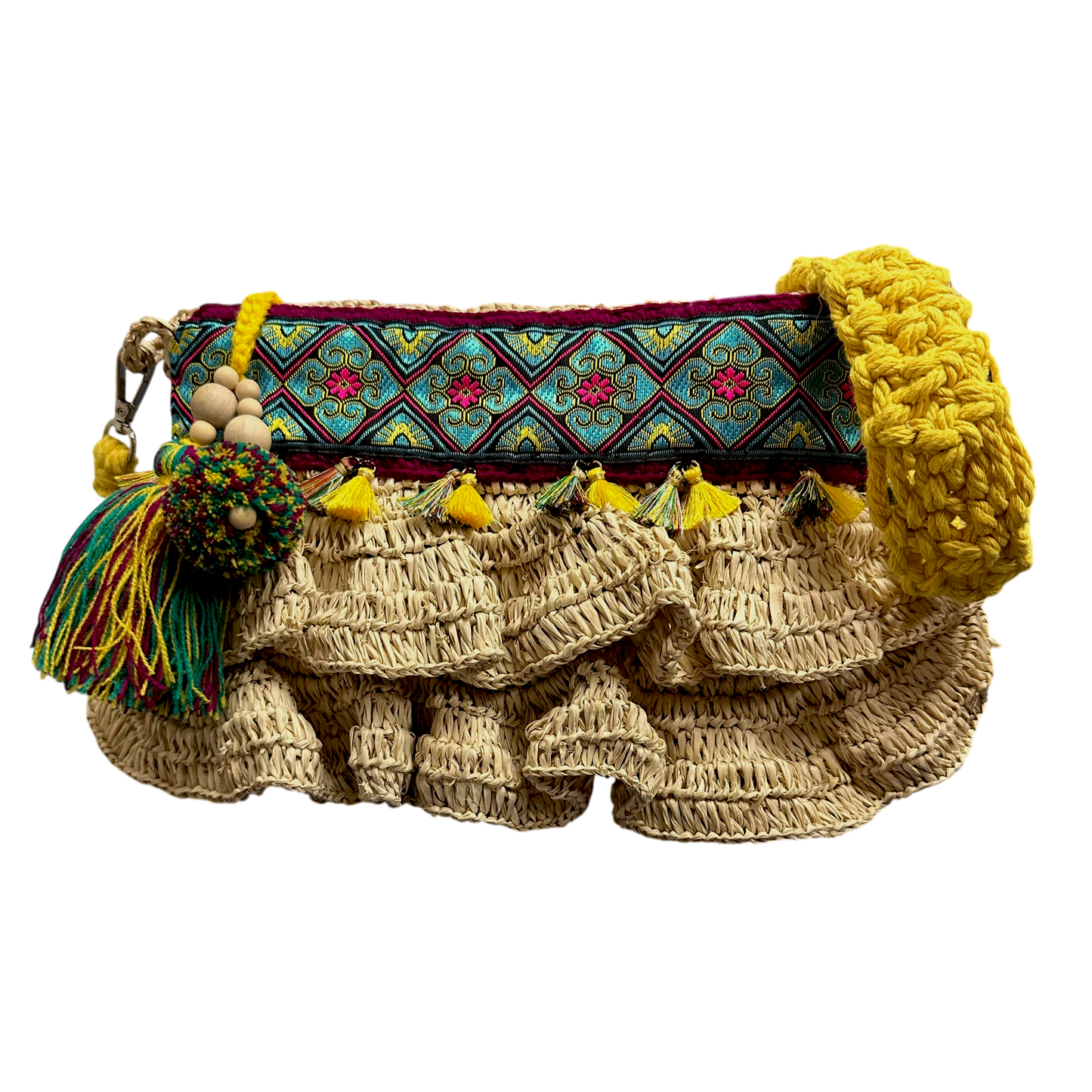 Bega Yellow Raffia Bag