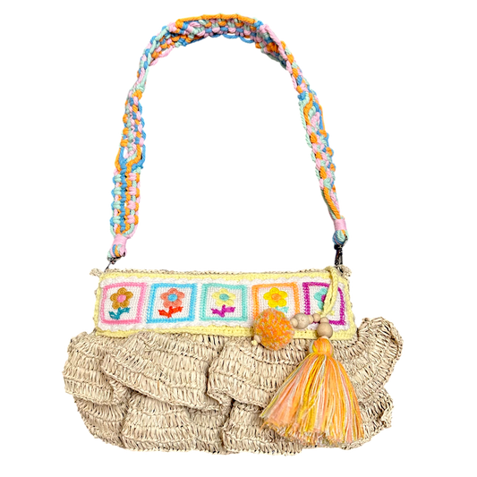 Bega Pastel Yellow Raffia Bag