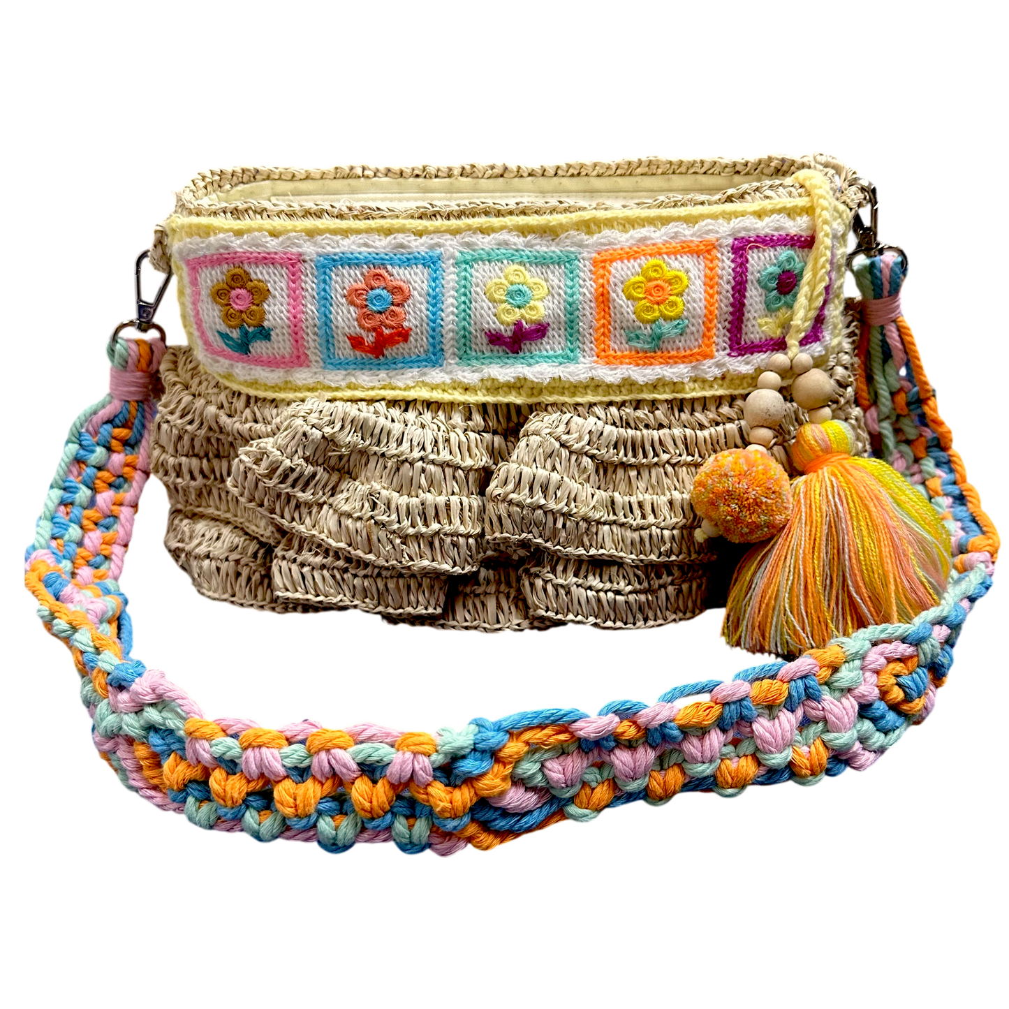 Bega Pastel Yellow Raffia Bag