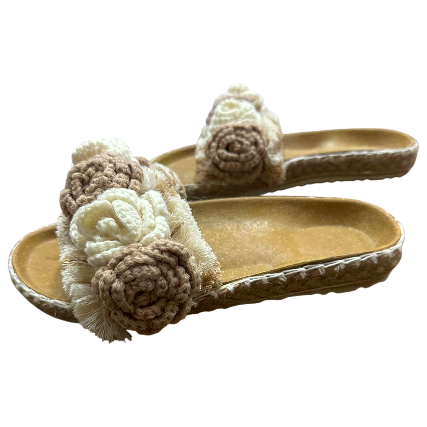 Mt. Arayat Neutral Slides (Birken Style) – Handmade Crochet Flower Sandals