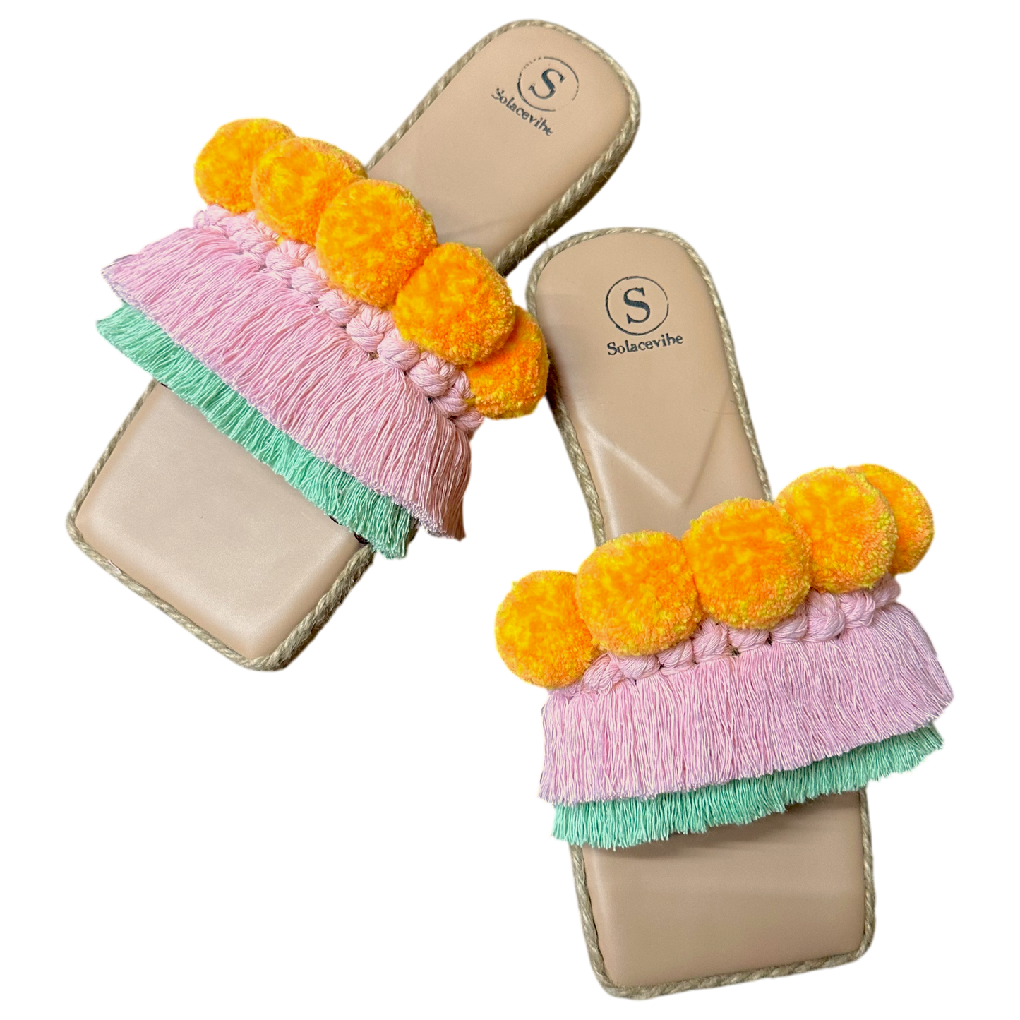 Santorini Vegan Leather Slides by Solacevibe
