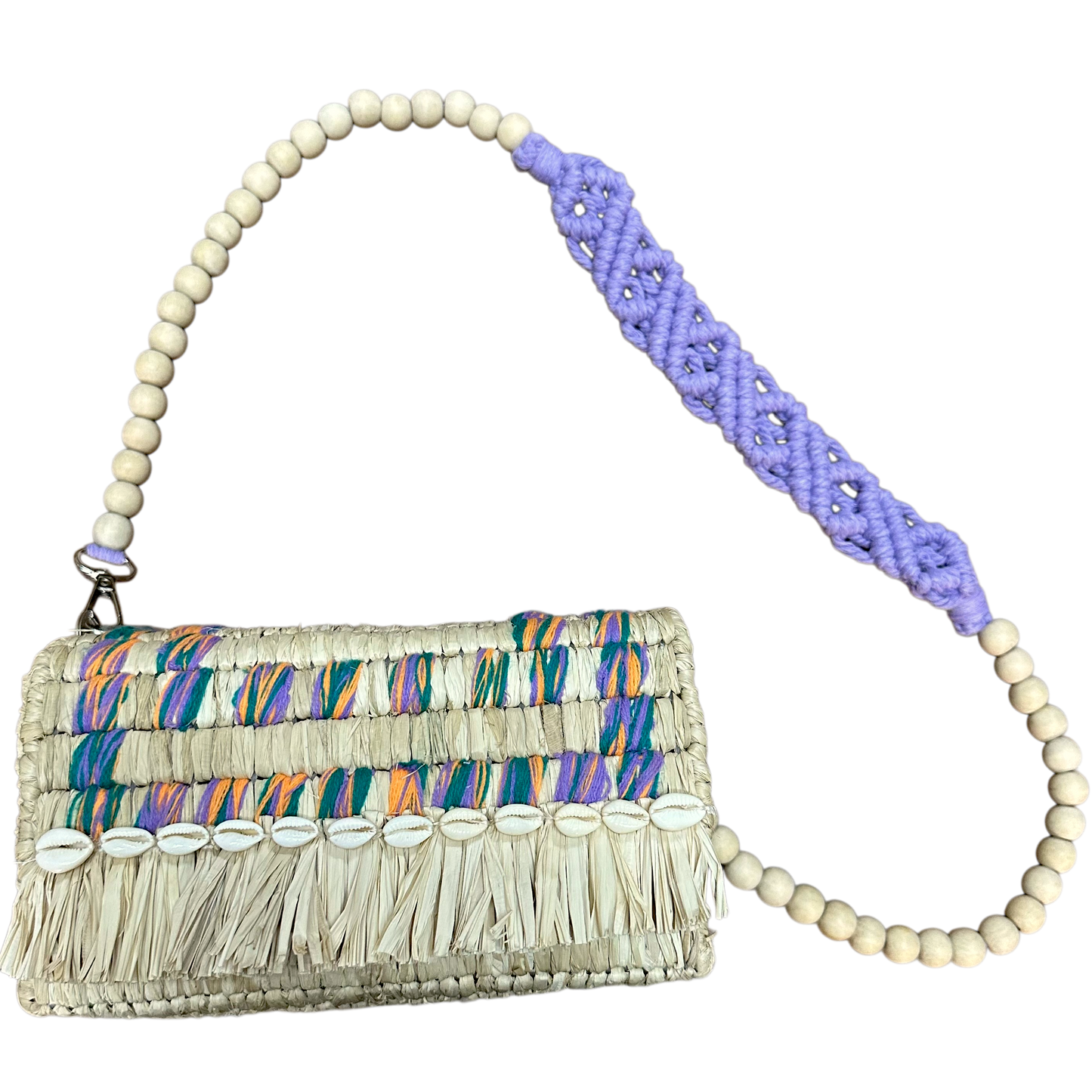 Tarangban  Raffia Sling Box Bag Lilac