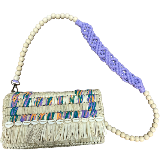 Tarangban  Raffia Sling Box Bag Lilac